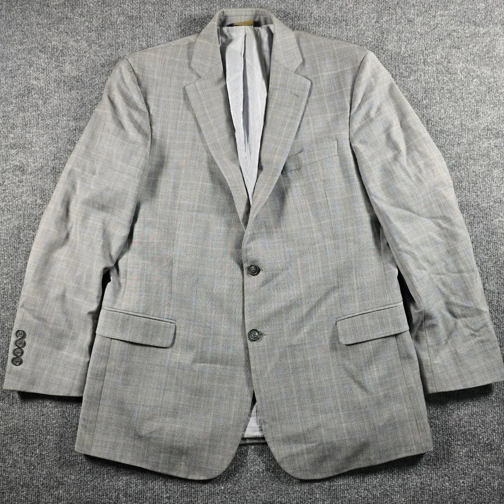 Brooks Brothers Explorer Fitzgerald Fit Blazer 43R Gray Glen Plaid Sport Coat